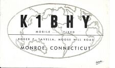 QSL  1958 Monroe CT   radio card picture