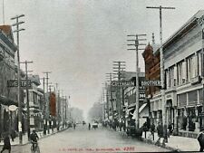 Postcard Alpena MI - c1900s Second Ave - Theater Bicycle Store Greenbaum Bros picture