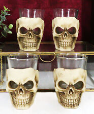 Skull Shot Glass Set of 4 Shot Glasses Great for Whiskey Vodka Tequila or Scotch picture