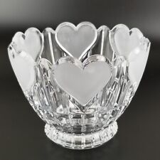 FTDA Crystal Hearts Vase Bowl 1986 Vintage, Satin Frosted Hearts, Clear, Germany picture