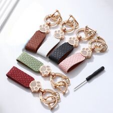 2PCS NEW Braided Leather Cord Strap Key Chain Car Key Holder Keyring Bag Pendant picture