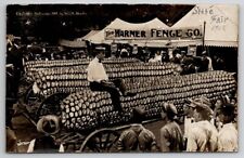 RPPC Warner Fence Hutchinson KS State Fair Man Exaggerated Corn Postcard W27 picture
