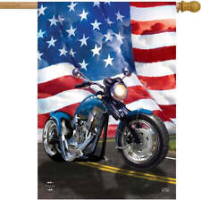 American Motorcycle Patriotic Everyday House Flag 40