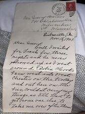 Antique 1927 Letter from Embreeville PA Mentions Trolley into West Chester picture