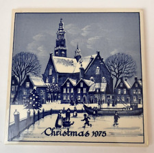 Vintage Genuine Royal Delft Christmas Tile 1975 Reform Church of  Maassluis picture