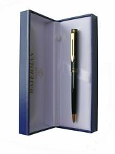 Waterman Exclusive Ballpoint Pen Black Lacquer & Gold Black Ink New In Bx France picture