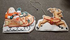 Noma Lites Plastic Form Mold Santa and Reindeer Christmas Display Vintage  picture