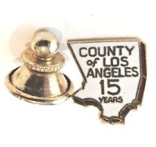 County Of Los Angeles 15 Years Lapel Pin - Vintage California USA Employee Badge picture