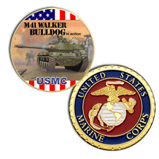 U.S. USMC Walker Bulldog | M41 | Gold Plated Challenge Coin picture