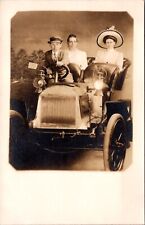 Real Photo Studio Postcard Two Women and Young Boy Sitting in Automobile picture