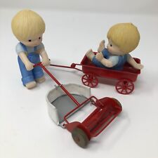 Enesco Vintage Country Cousins Figurines Scooter Mower Scooter Wagon picture