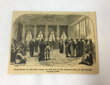 1877 magazine engraving - DISTRIBUTION HOLY ROBES Eve Of Ramadan, Cairo Egypt picture