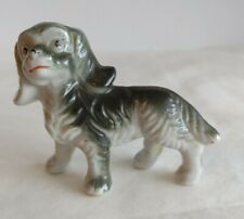Vintage Miniature Ceramic Sm Dog Long Hair & Ears Approximately 3.75