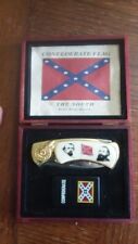 collectable civil war confederate generals pocket knife In Wooden Case picture