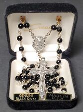 Creed Genuine Black Onyx Rosary New In Box Made In USA picture