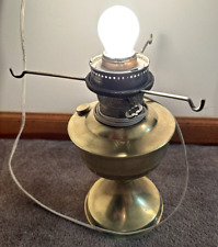 Vintage Lamp Lantern Kerosene Oil Style Brass Electric Plug In READ picture