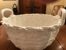 Gump's White Glazed Ceramic Large Basket  picture