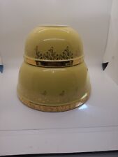 Vintage Hall's Superior Mixing Bowls Yellow Gold Ivy Accent & Rim 6.25