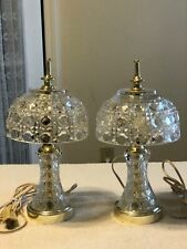 Small Portable Crystal Lamps Collectible Set of 2 Clear Sparkles Like Diamond's picture