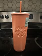 NWT Starbucks 2024 Terracotta Brown/Orange Recycled Triangle SS Venti Tumbler picture
