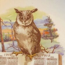 1912 Advertising Calendar Plate -M. Barthel Henderson, NY - Owl picture