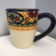 Crown Jewel by Corsica Home Hand Painted Multicolored Floral Paisley Mug, flawed picture