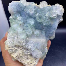 4.04LB Rare Transparent Blue Cube Fluorite Mineral Crystal Specimen/China picture