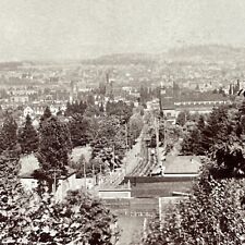 Antique 1902 Portland Oregon City View Stereoview Photo Card V1858 picture