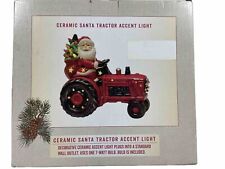 Cracker Barrel Ceramic Santa Tractor Accent Light New In Box picture