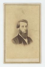 Antique CDV Circa 1870s Stoic Man With Long Chin Beard in Suit Witt Columbus, OH picture