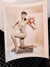 Vintage 50’s Girl Ebony Bosom PIN UP Risque Nude Original B&W Girlie Photo #89 picture