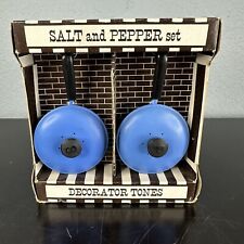 Vintage Salt & Pepper Set Blue Sauce Pans in Package, Americana Creations picture