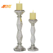 Silver Glass Candle Holder (Set of 2) picture