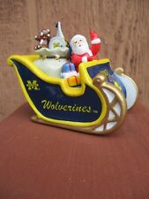 Danbury Mint Michigan Wolverines 2007 Christmas Ornament Santa in Sled picture