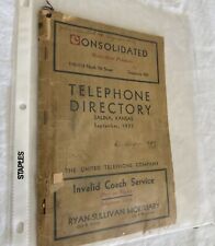 1935 SALINA KANSAS TELEPHONE DIRECTORY BOOK - The United Telephone Company RARE picture