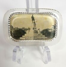 Admiral David Farragut Statue 1890's Glass Paperweight w/ War Navy Building RARE picture