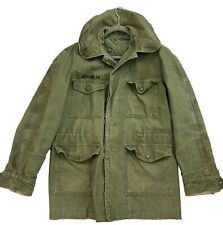 Vintage 1961 John Ownbey Military US Air Force Green SM Long Hooded Field Jacket picture