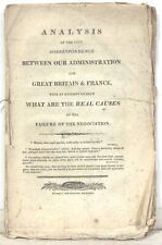Original 1809 Booklet - Failure of Negotiations between US, England & France  picture