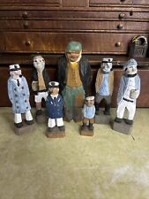 Collection Of Carved Wood Sailor Figures Ship Captain Folk Art  picture