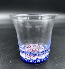 Millefiori Paperweight Style Shot Glass Red White and Blue Patriotic Clear Glass picture