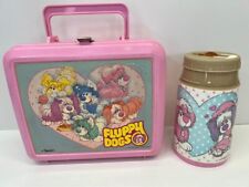 Vintage 80’s 1986 Fluppy Puppies Pink Lunch Box and Thermos Disney picture