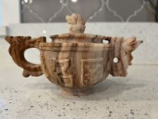 Vintage Stone Dragon teapot. Hand carved. Very detailed . Beautiful Calcite picture