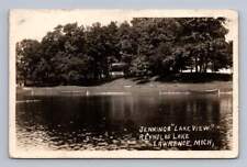 Jennings Lake View Resort LAWRENCE Michigan RPPC Reynolds Lake Photo 1927 picture