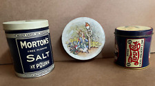 Vintage Tins Household Advertising 3 Vtg Can Container Lot picture