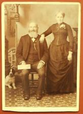 Victorian Couple with Dog & Important Document Riverside Art Au Claire Wis C331 picture
