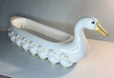 Vintage 1981 Fitz And Floyd Ducks In A Row Ceramic Cracker Dish picture