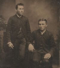 Vintage Antique Tintype Photo Young Men Teen Boys Man Boy Brothers Photograph picture
