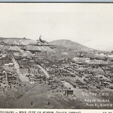 c1950s Victor CO Birds Eye City of Mines Art Repro Photo Print Hileman 1911 A202 picture