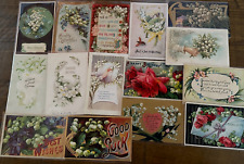 Pretty Lot of 15 Antique Greetings Postcards w. Lily of the Valley Flowers-k-35 picture