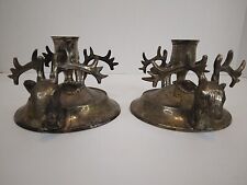 2 International Silver Co Stag Candle Holders picture